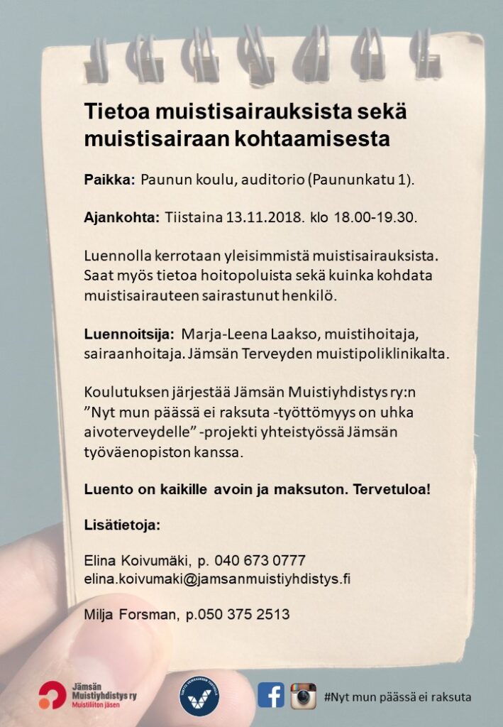 Muistisairaudet Paunu 13.11.2018