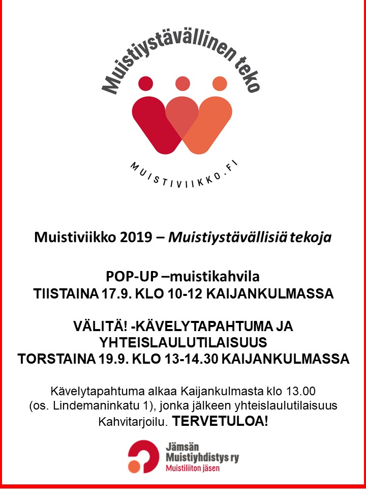 Muistiviikko 2019 Ilmoitus